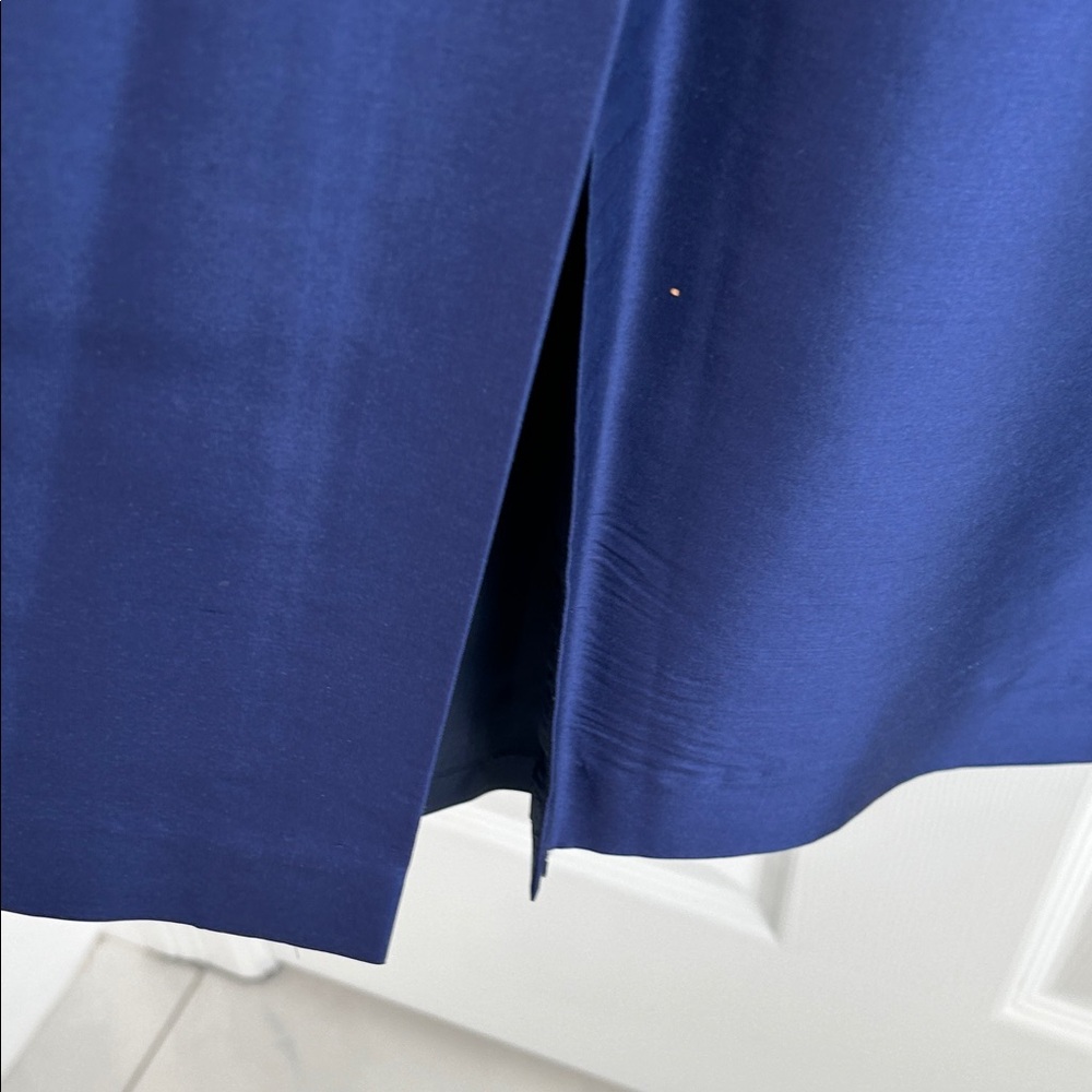 Blue Silk Women's Long Skirt Suit - Picture 3 of 15